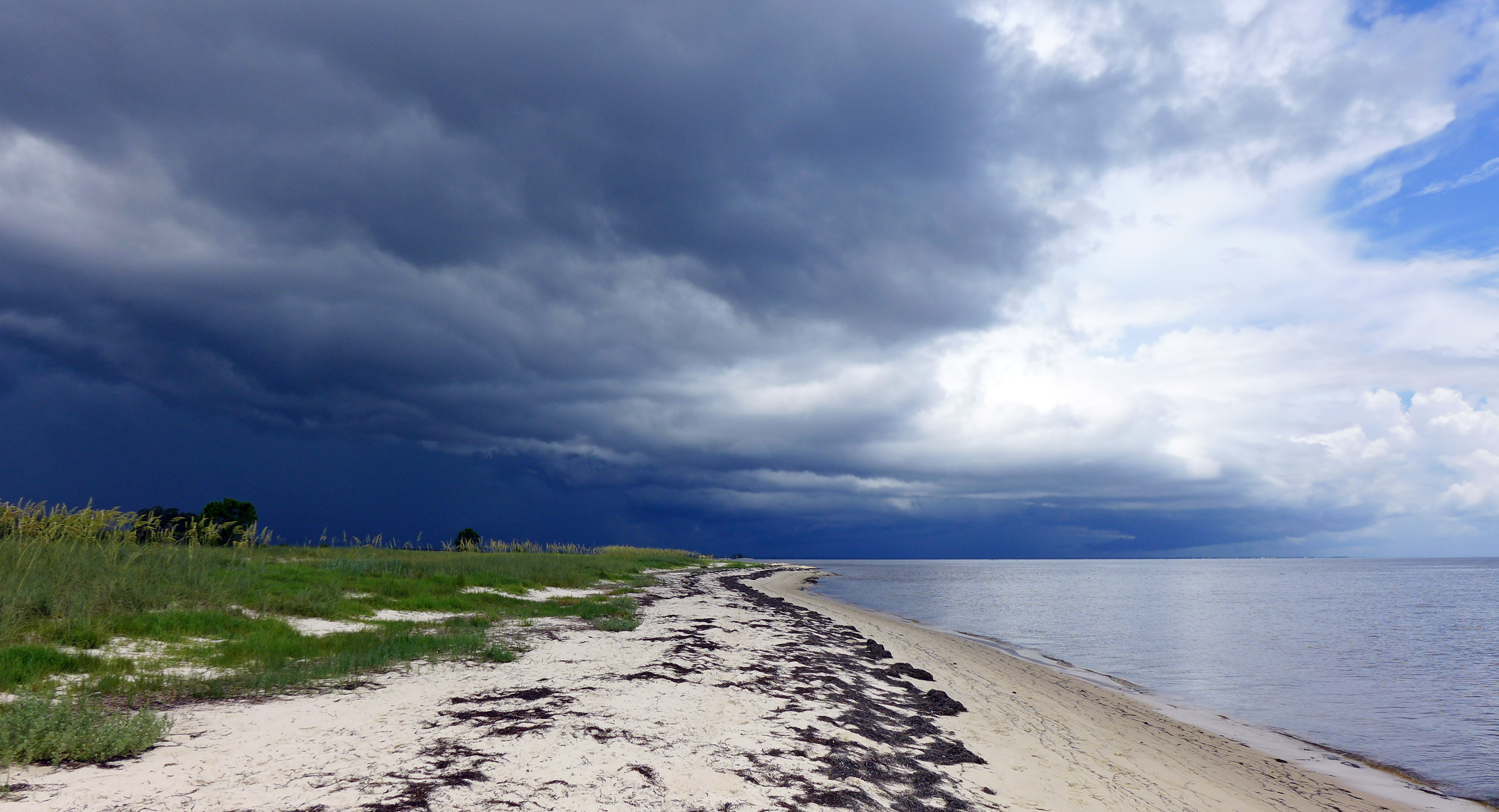 Bald Point State Park stormy coastal picture with ocean and land visible