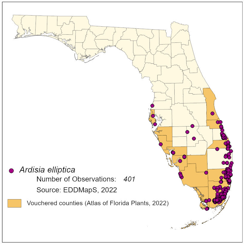 Map of species distribution