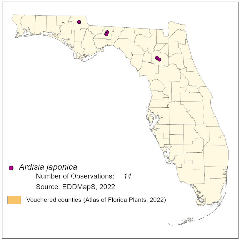 Map of species distribution