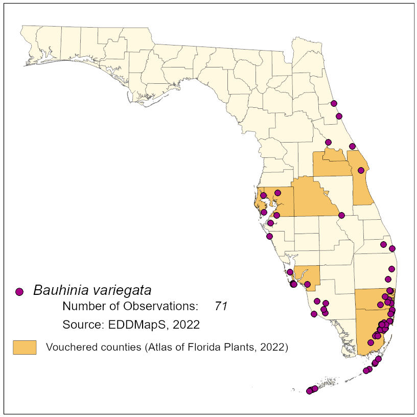 Map of species distribution