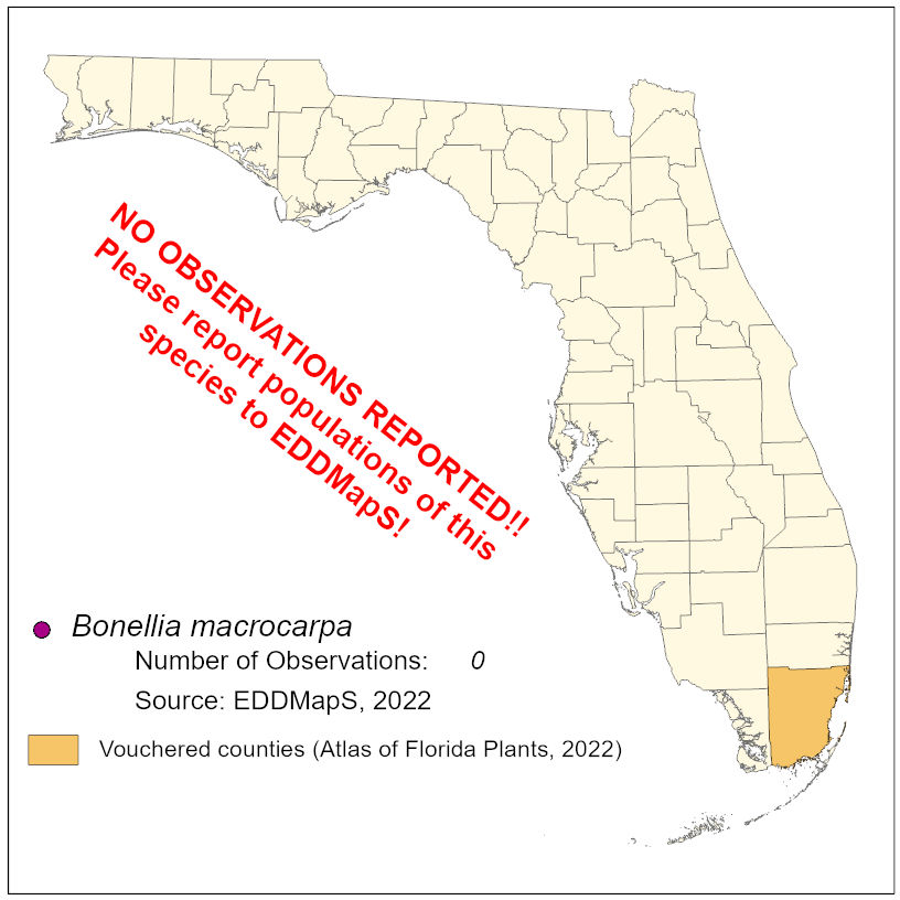 Map of species distribution