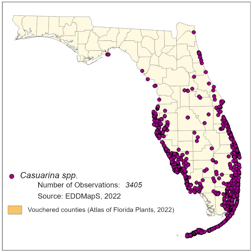 Map of species distribution