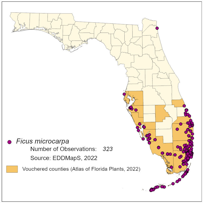 Map of species distribution