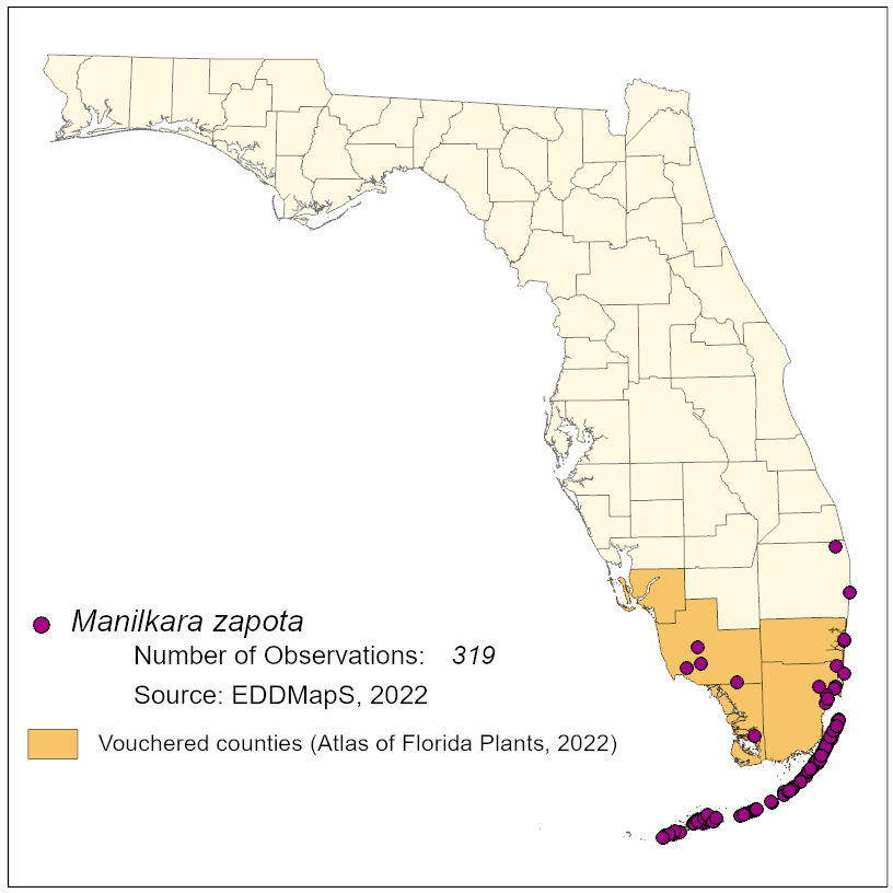 Map of species distribution