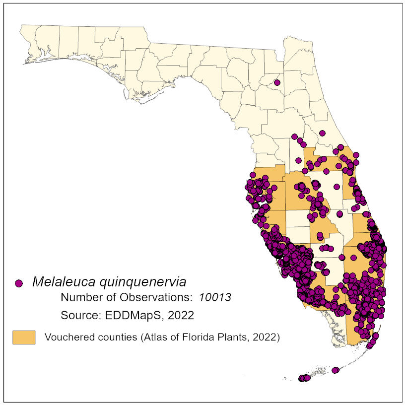 Map of species distribution