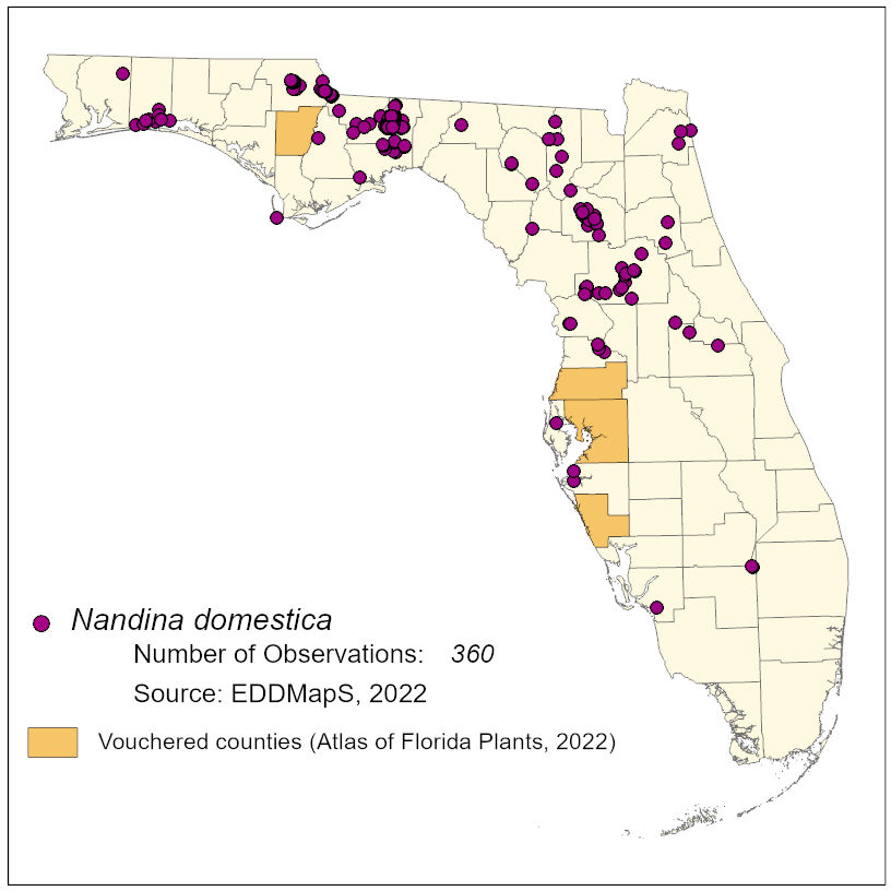 Map of species distribution