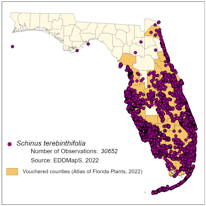 Map of species distribution