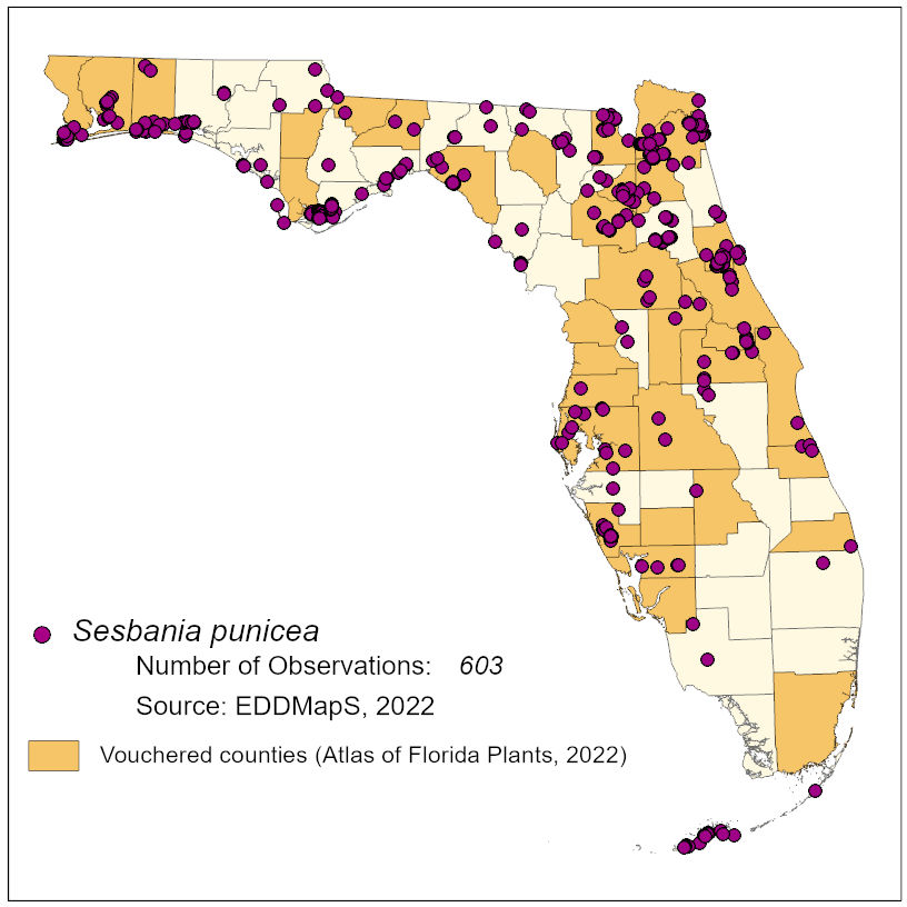 Map of species distribution