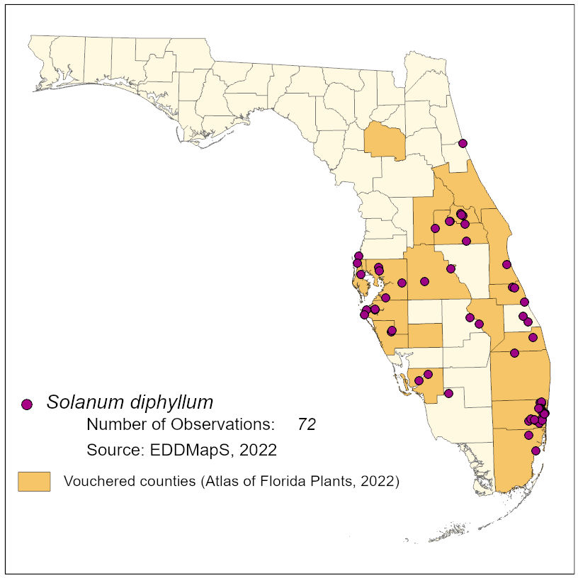 Map of species distribution