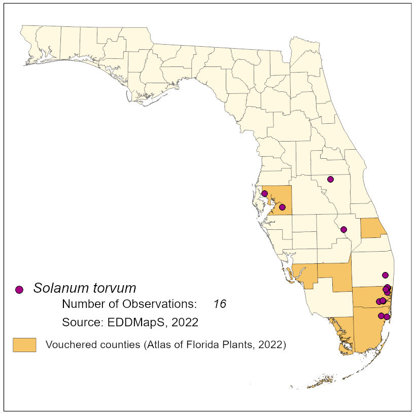 Map of species distribution