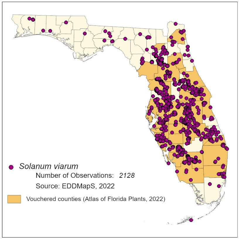 Map of species distribution