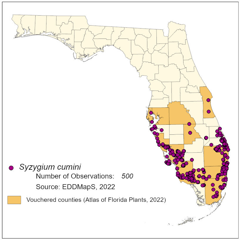 Map of species distribution