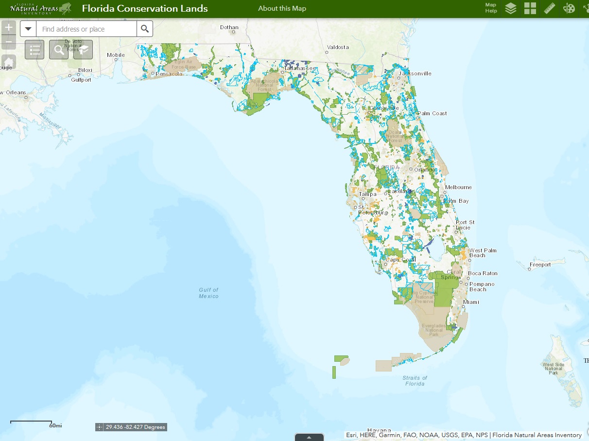 Conservation lands preview map